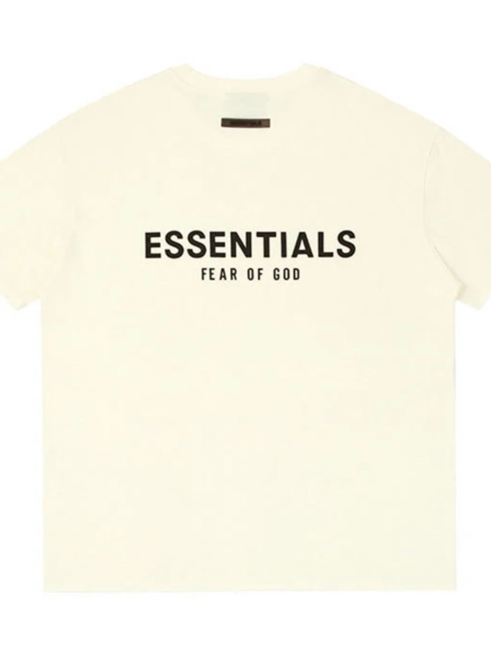 ESSENTIALS Fear of God Logo Tee - Cream with Black Print